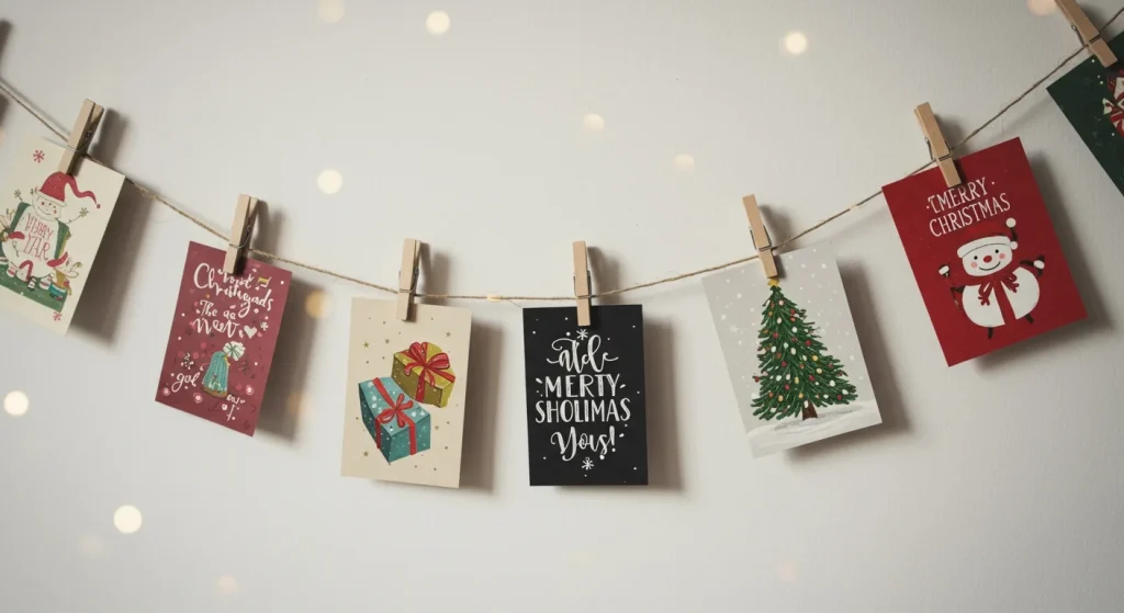 Display Holiday Cards as a Garland