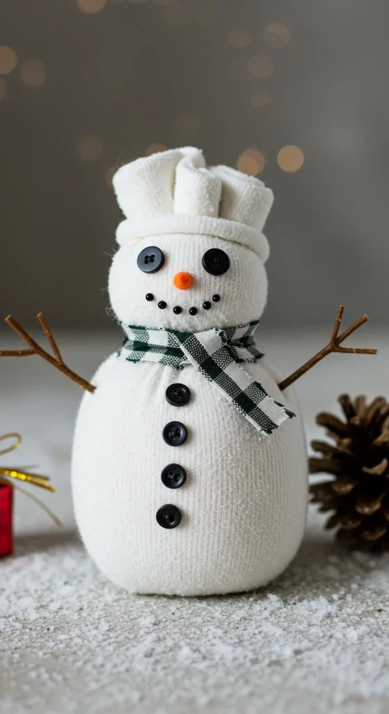 Make No-Sew Sock Snowmen