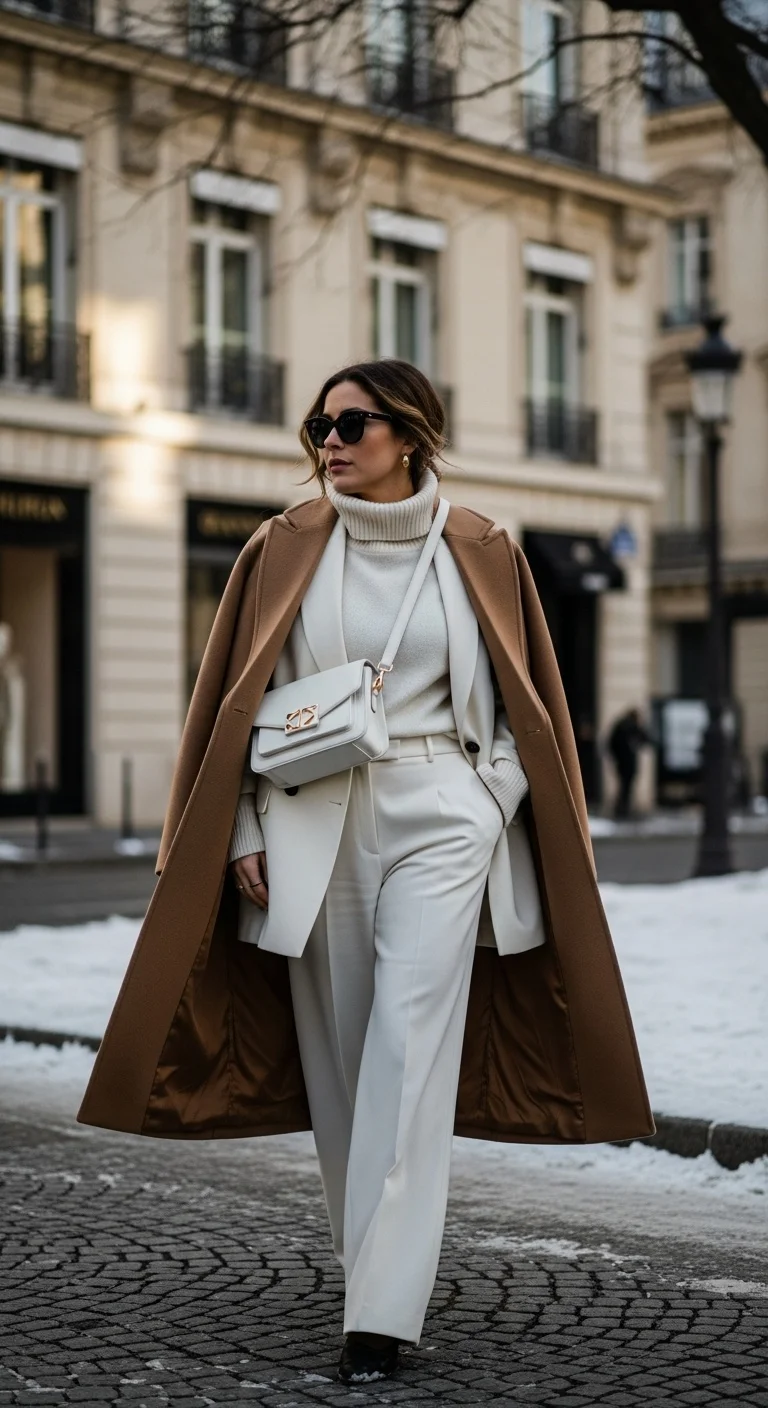 Camel Coat and All-White