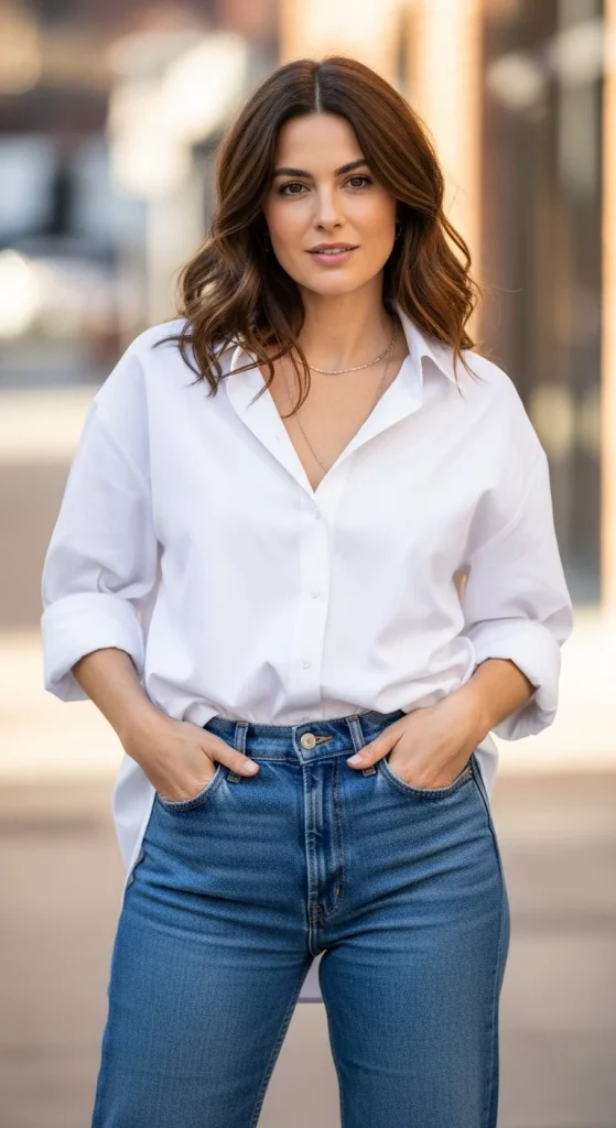 Crisp White Button-Down