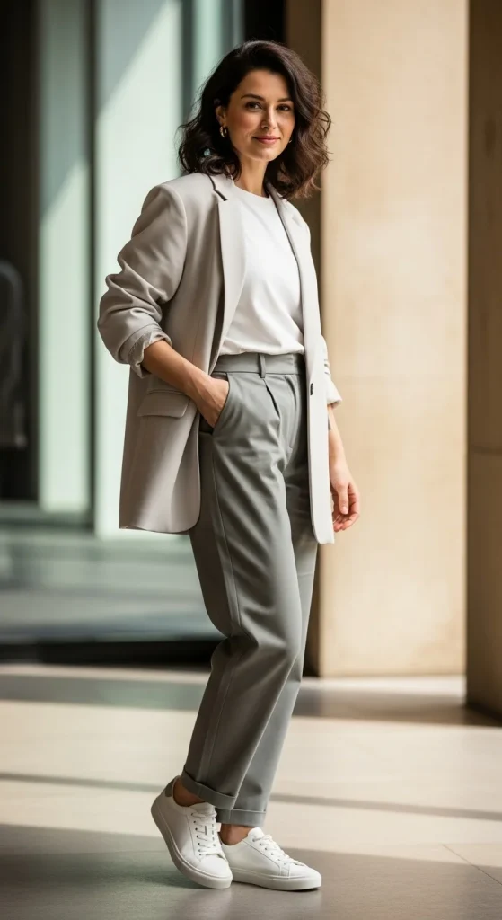 Oversized Blazer Over a Basic Tee