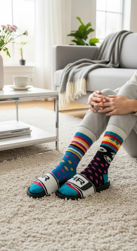 Statement Socks and Slides