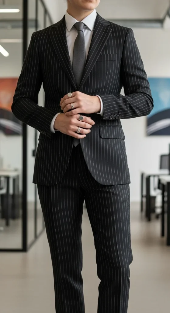 The Corp Goth Pinstripe Suit