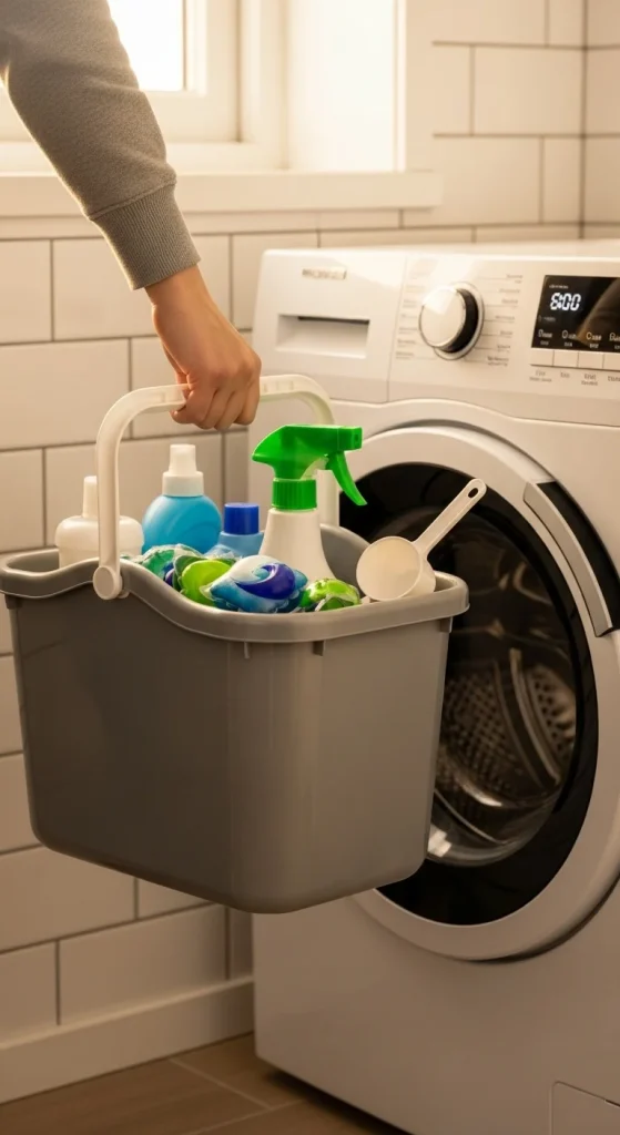Use a Laundry Caddy Instead of Multiple Loose Bottles